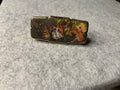Vtg Silver tone Edwardian love scene Lipstick Holder and Mirror Case
